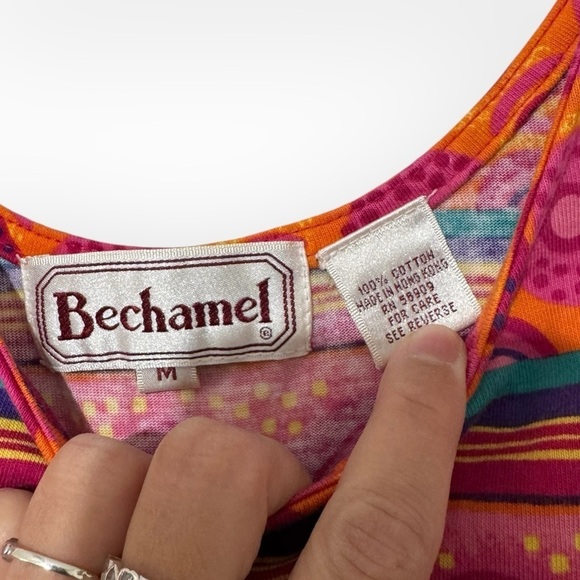 Vintage Bechamel Pink and Yellow Boxy Graphic Top Sz Medium - Picture 5 of 5